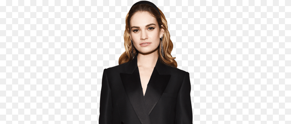 Lily James On Playing A Young Meryl Streep In Mamma Lily James Mamma Mia, Woman, Suit, Portrait, Photography Free Png