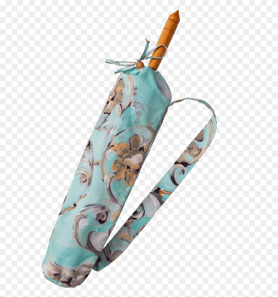 Lily Lark Aqua And Gold Scroll Print Handcrafted Bamboo Tote Bag, Arrow, Weapon, Quiver, Sword Free Png Download