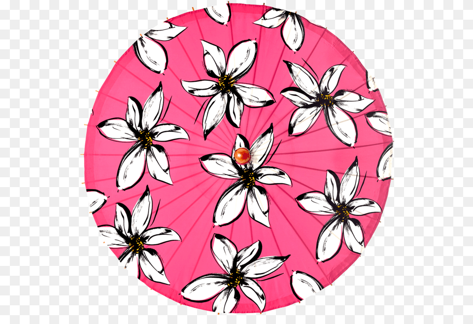 Lily Lark Pink Mod Flower Print Handcrafted Bamboo Moths And Butterflies, Canopy, Plant, Pattern, Dahlia Free Transparent Png