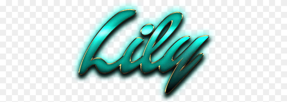 Lily Name Logo, Light, Text, Turquoise, Smoke Pipe Free Png