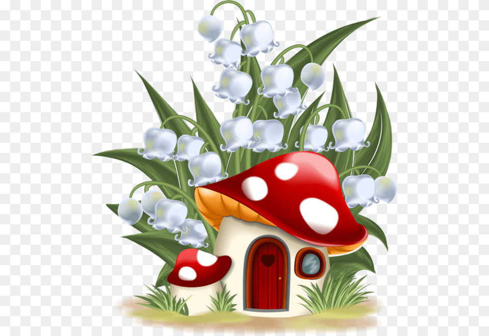 Lily Of The Valley Clipart Forget Me Not Mushroom House Vector, Pattern, Flower, Plant, Flower Arrangement Free Png