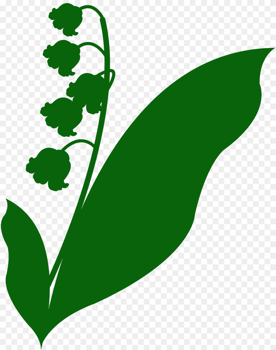 Lily Of The Valley Silhouette, Green, Leaf, Plant, Flower Png
