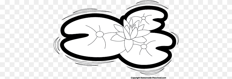Lily Pad Clipart Black And White Lily Pads Black And White, Stencil, Art, Animal, Bee Free Png Download