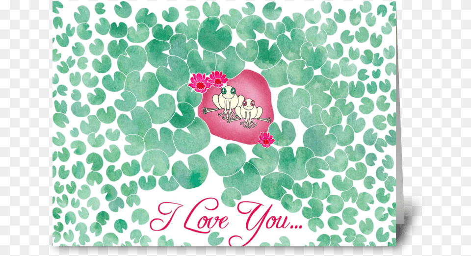 Lily Pad Love Greeting Card Love, Pattern, Paper, Flower, Petal Png Image