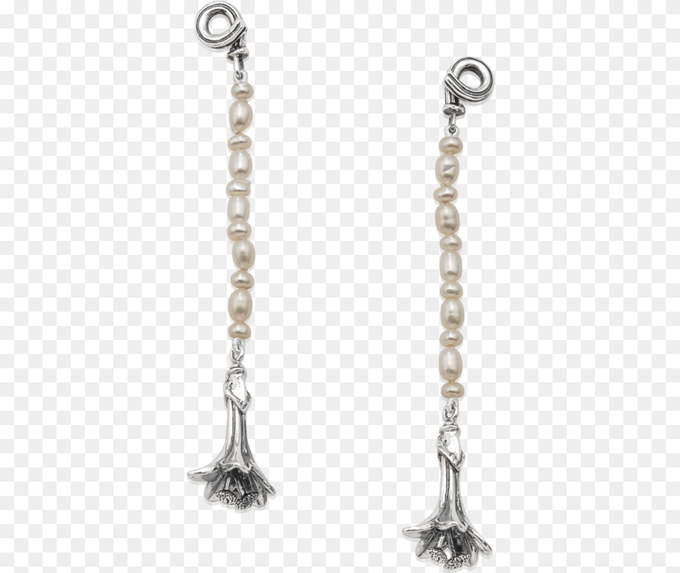Lily Pearl Dangle Earrings Chain, Accessories, Earring, Jewelry, Mace Club Free Transparent Png