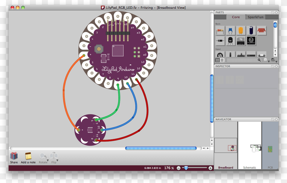 Lilypad Rgb Led Fritzing Breadboard Arduino Lilypad Rgb Led, Electronics, Hardware, Computer Hardware, Cad Diagram Free Png