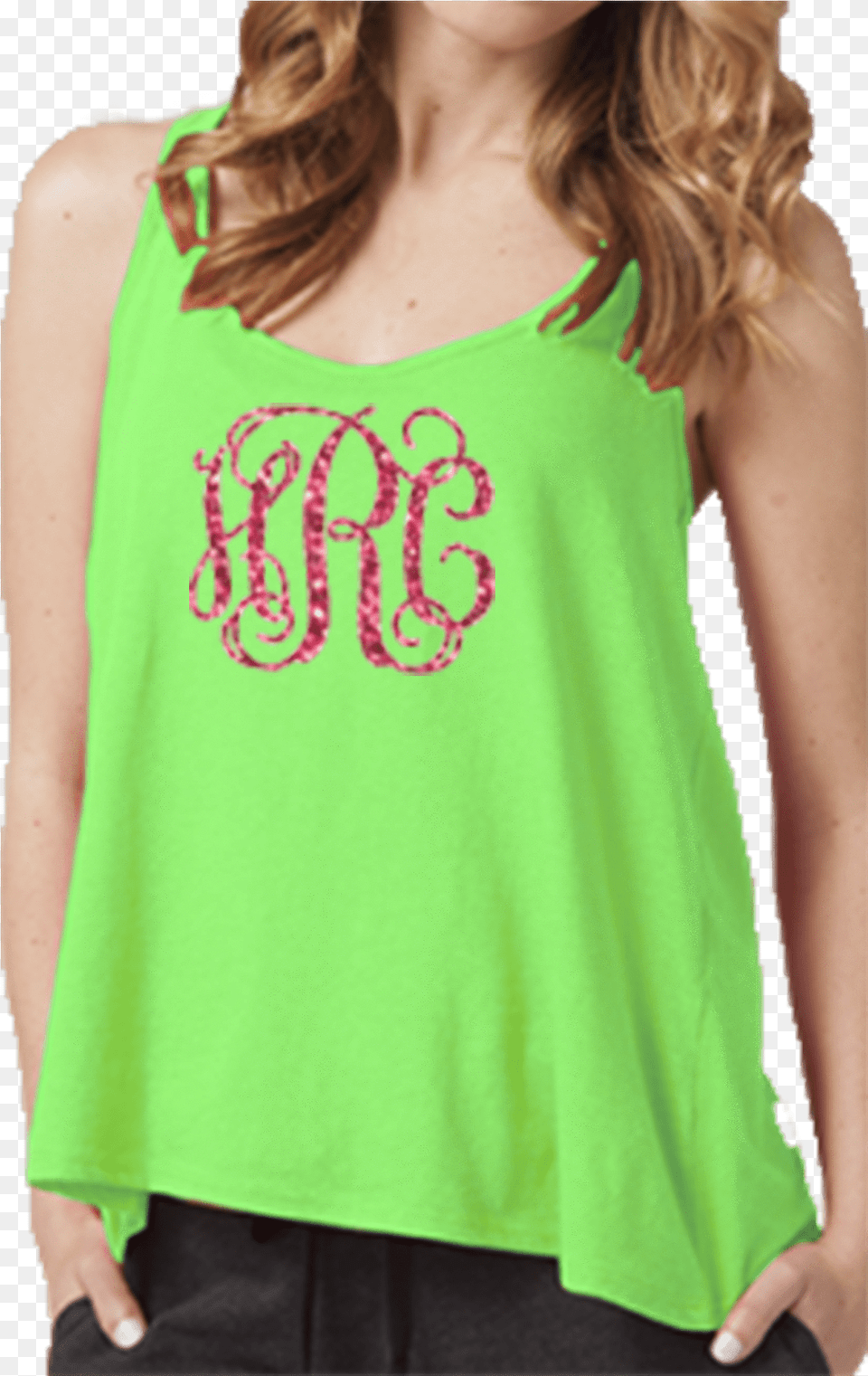 Lime Flare Tank Top Girl, Clothing, Tank Top, Adult, Blouse Png Image