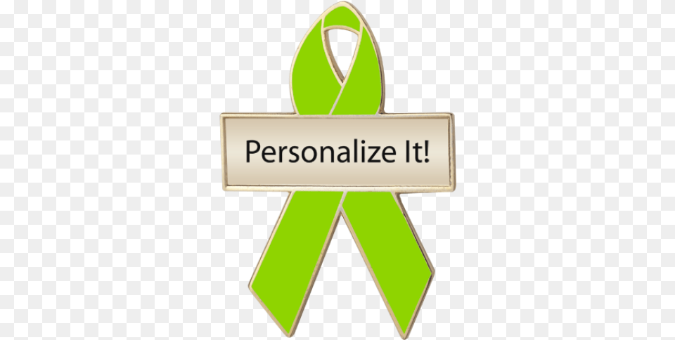 Lime Green Awareness Ribbons Lapel Pins Personalized Cause Awareness Ribbon, Logo, Symbol Png