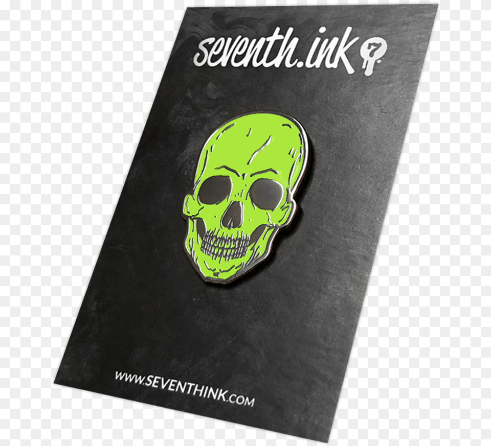 Lime Green Skull Enamel Pin By Seventh Lapel Pin, Advertisement, Poster, Book, Publication Png