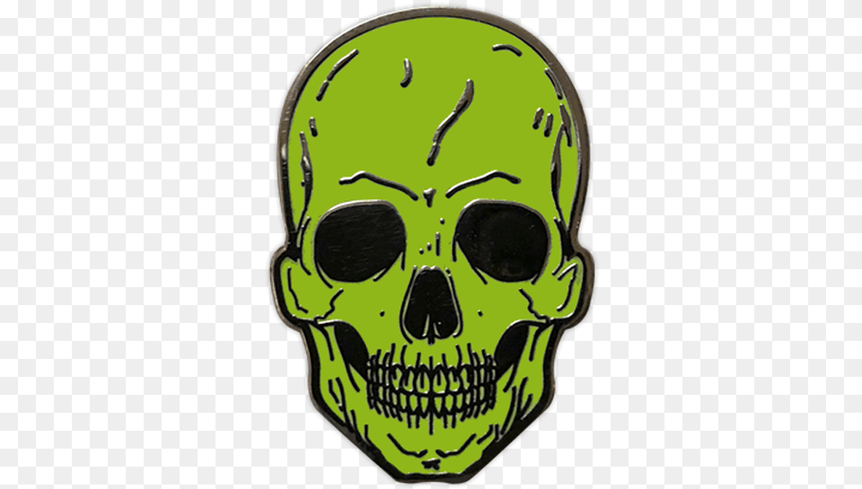 Lime Green Skull Enamel Pin By Seventh Skull, Alien, Face, Head, Person Free Png