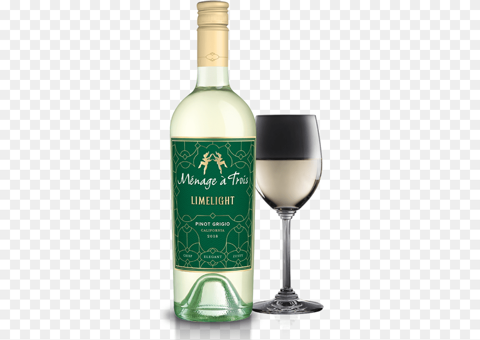 Limelight Menage A Trois Limelight Pinot Grigio, Alcohol, Beverage, Glass, Liquor Free Png