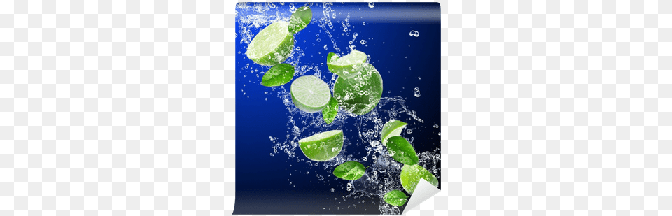 Limes In Water Splash Wall Mural U2022 Pixers We Live To Change Earth, Citrus Fruit, Food, Fruit, Lime Png Image