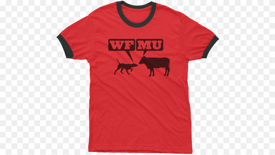 Limited Edition Black Woof Moo Logo On Red Heather Great American Winning Machine, Clothing, T-shirt, Shirt, Animal Png