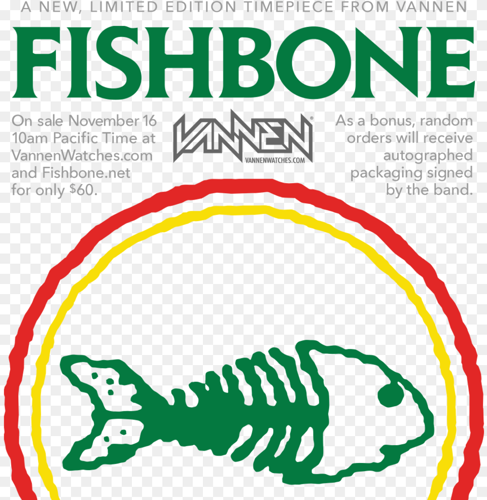 Limited Edition Fishbone X Vannen Artist Watch Available Fishbone, Advertisement, Poster, Person, Publication Free Png