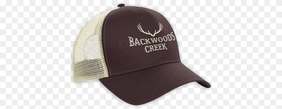 Limited Edition Trucker Cap Brown Cream Backwoods Creek Baseball Cap, Baseball Cap, Clothing, Hat Png Image