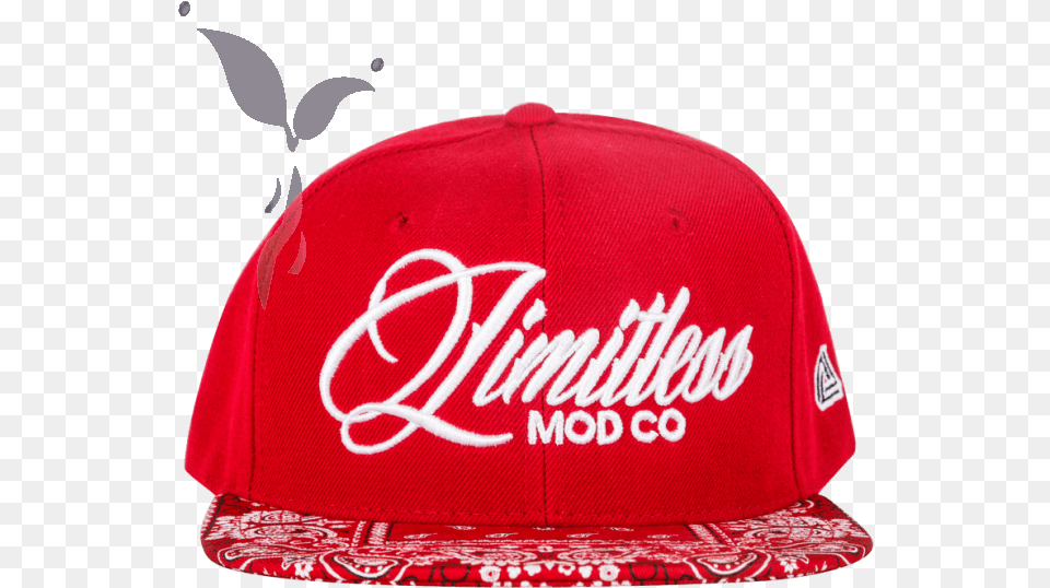 Limitless Mod Co Red Bandanna Snapback Baseball Cap, Baseball Cap, Clothing, Hat Png Image