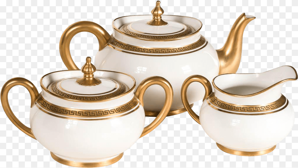 Limoges Tea Set White Amp Gold Greek Key Pattern France Teapot, Art, Cookware, Porcelain, Pot Free Png