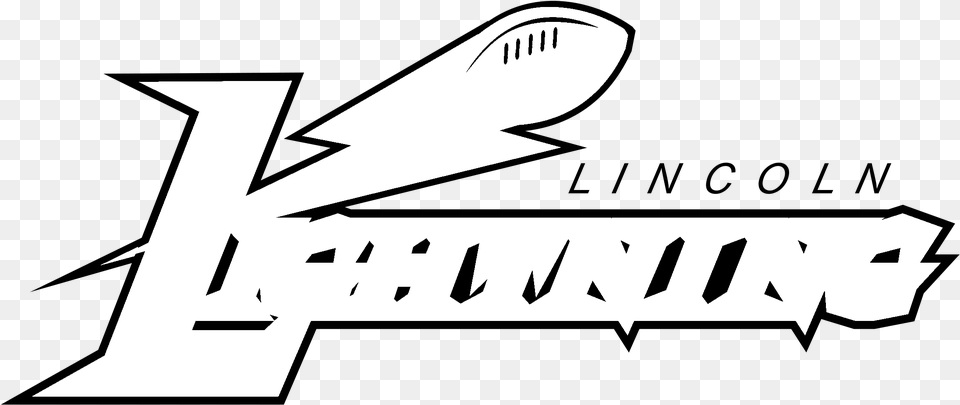 Lincoln Lightning Logo Black And White Calligraphy, Stencil, Symbol, Text Free Transparent Png