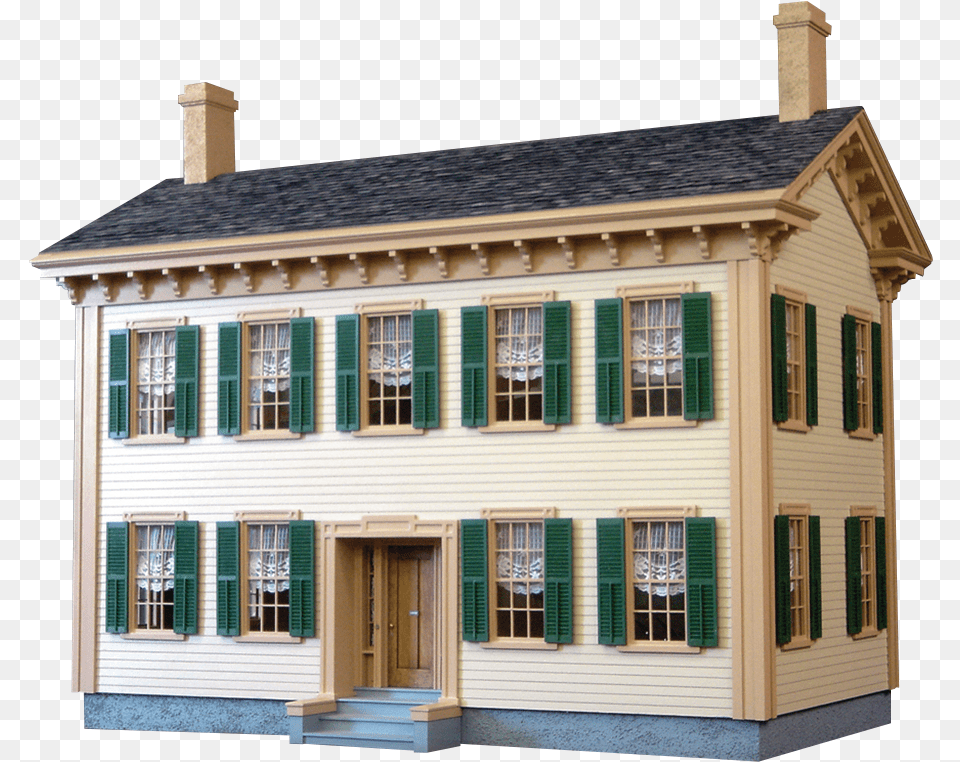 Lincoln Springfield Home Dollhouse Kit Real Good Toys Historical Lincoln Springfield Home, Architecture, Building, Housing, Window Png Image