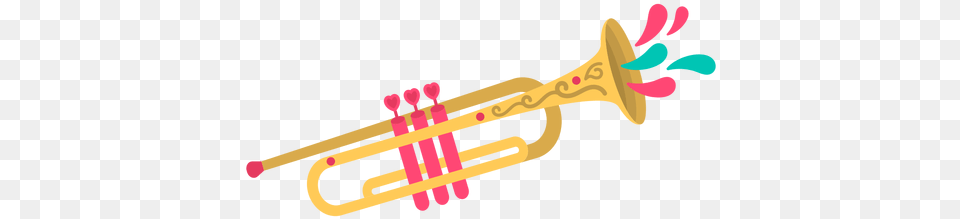 Linda Trompeta Plana Cute Trumpet, Brass Section, Horn, Musical Instrument Png Image