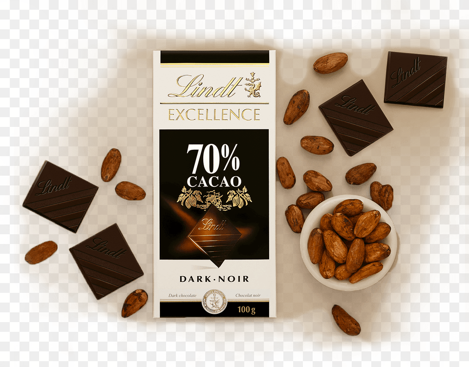 Lindt Excellence 70 Cacao Chocolate Lindt 80 Cacao, Cocoa, Dessert, Food, Almond Free Png