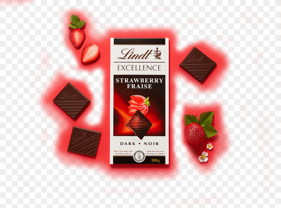 Lindt Excellence Strawberry Intense, Berry, Food, Fruit, Produce Free Png