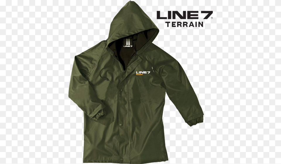 Line 7 Station Green Rain Jacket Australia Hooded, Clothing, Coat, Raincoat Free Png