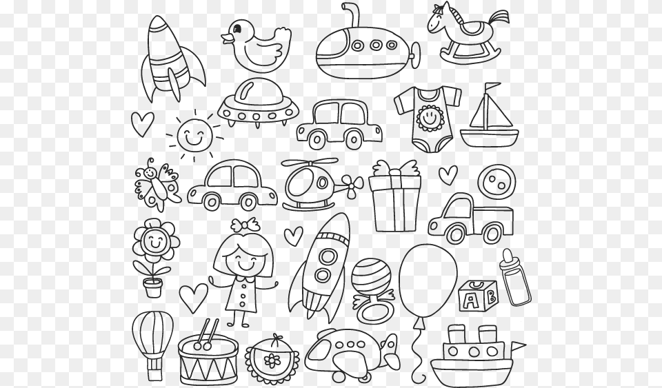 Line Art, Doodle, Drawing, Blackboard Free Png Download