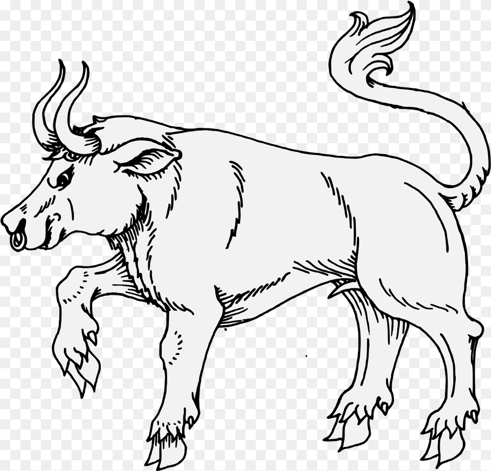 Line Art, Animal, Bull, Mammal, Person Png Image