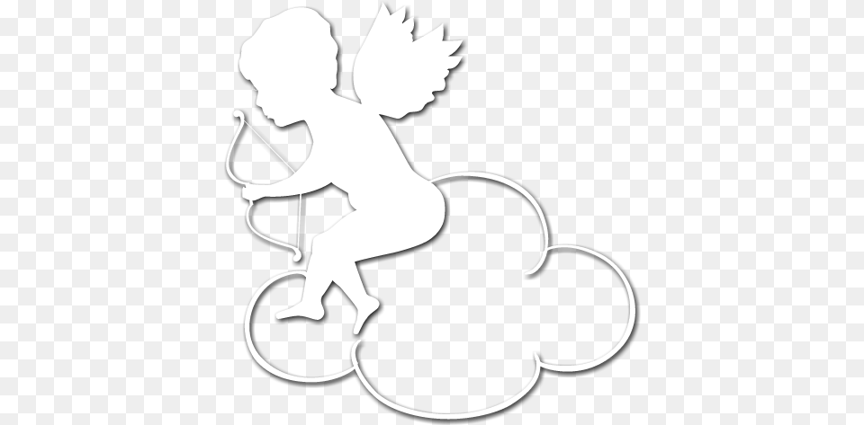 Line Art, Silhouette, Stencil, Cupid, Smoke Pipe Free Png Download