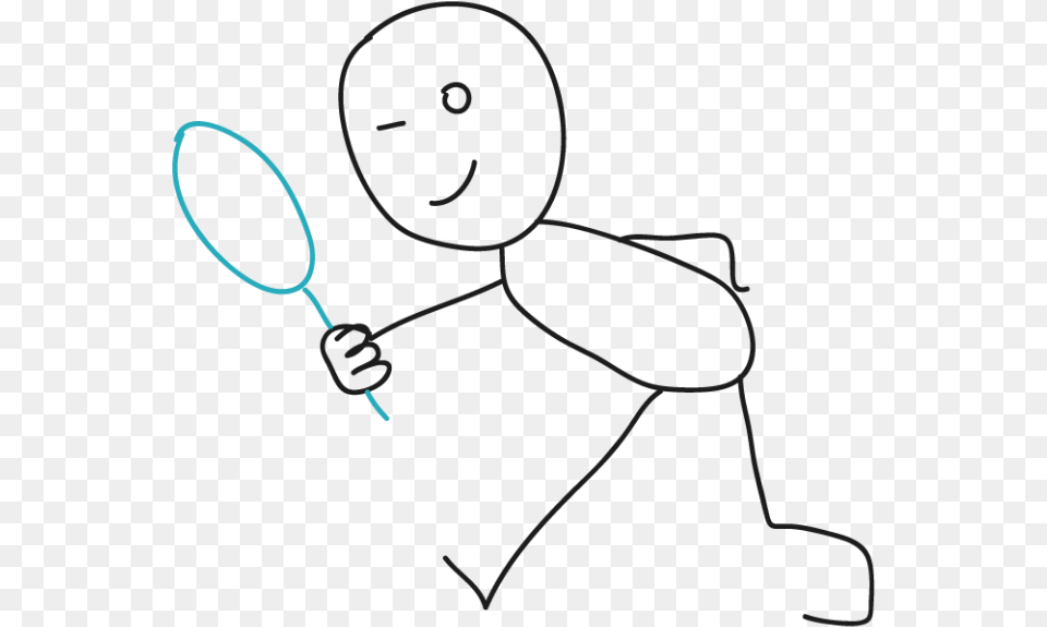 Line Art, Badminton, Person, Sport, Racket Png Image