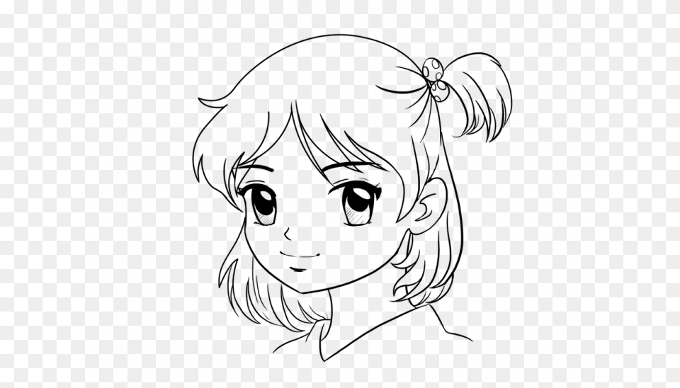 Line Art Anime, Gray Free Png Download