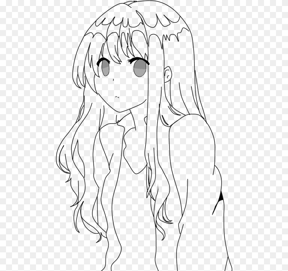 Line Art Anime Base With Hair, Lighting, Astronomy, Moon, Nature Free Transparent Png