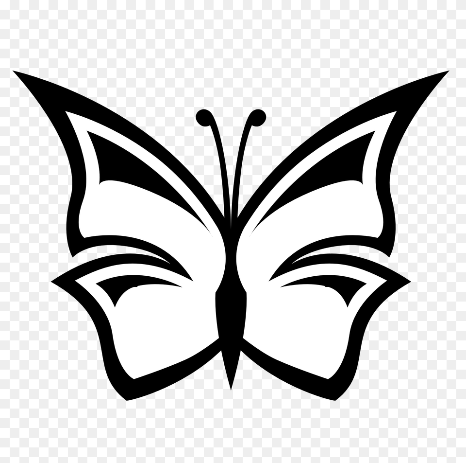 Line Art Butterfly Black White Line Art Coloring Sheet, Stencil, Logo, Symbol, Emblem Png Image