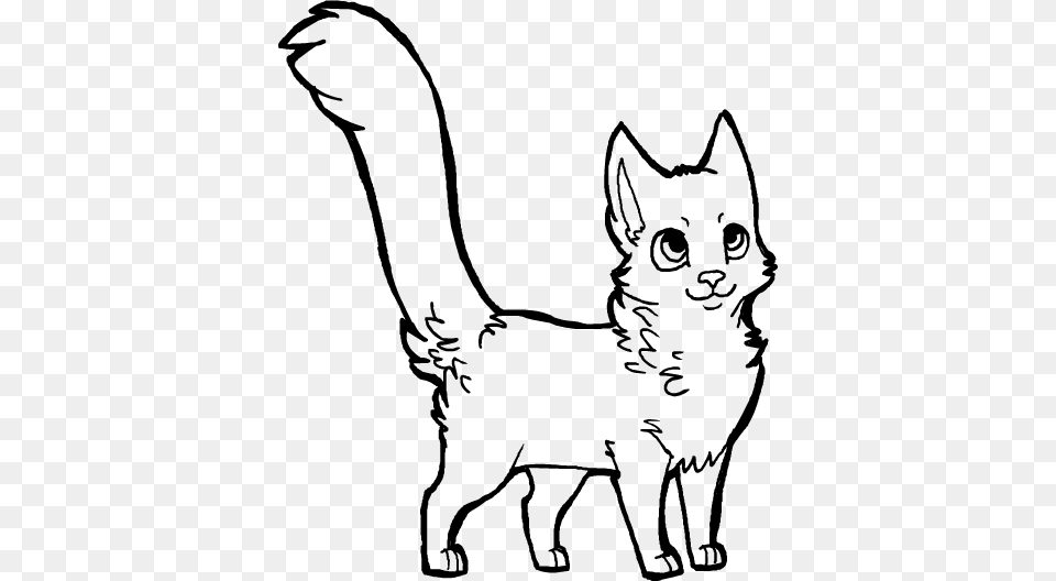 Line Art Cat, Gray Free Png