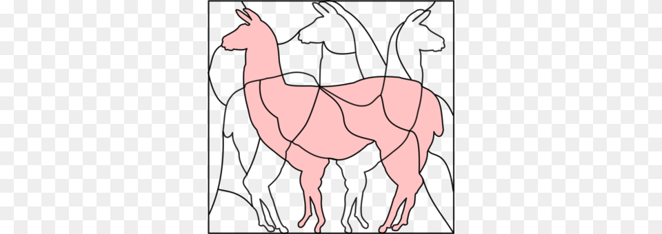 Line Art Drawing Black And White Computer Icons Silhouette Clipart Pink Llama, Animal, Mammal, Horse Png Image