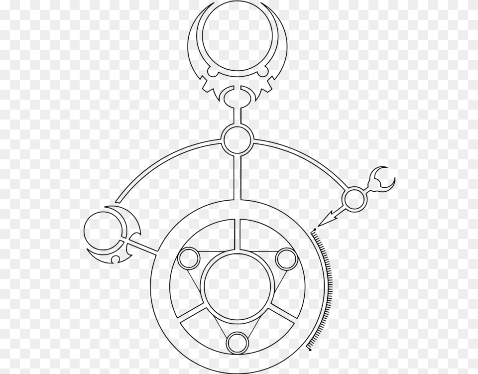 Line Art Drawing Magic Circle Clip Art, Gray Free Png