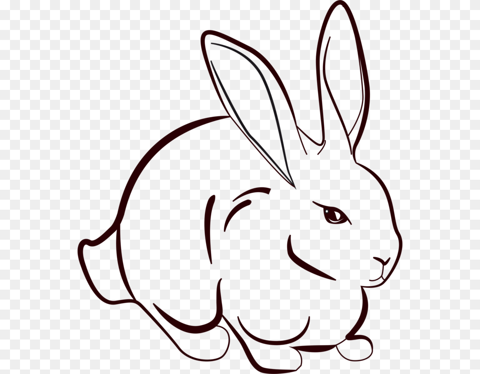 Line Art Drawing Rabbit Hare Rabbit Line Art, Animal, Mammal, Face, Head Png