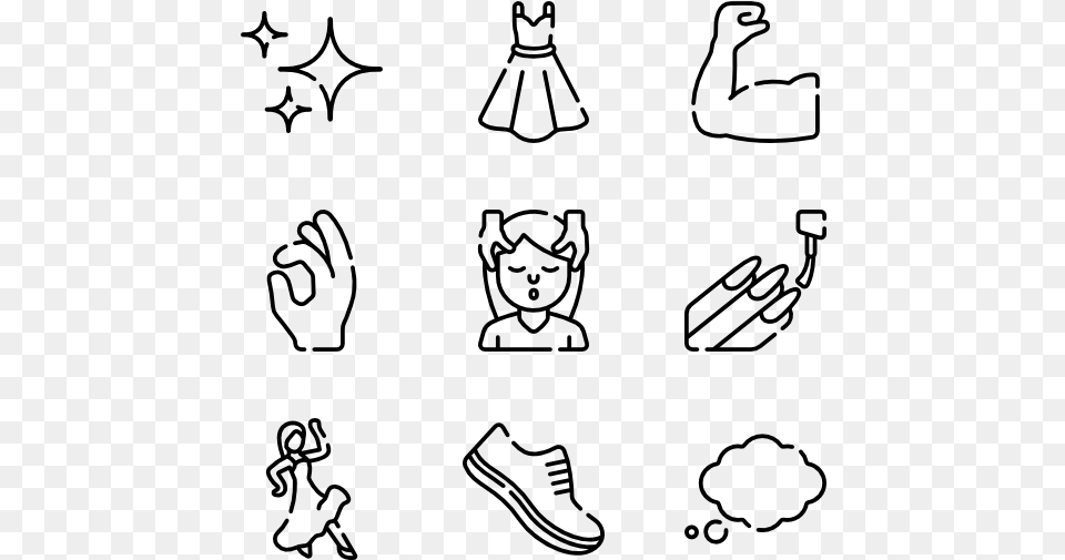 Line Art Emojis, Gray Png Image