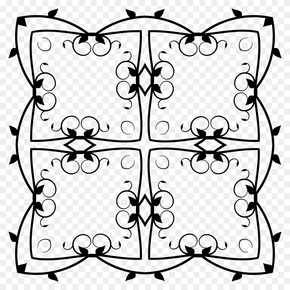 Line Art Flourish Banner Extrapolated 4 Clipart, Pattern, Cushion, Floral Design, Graphics Free Png