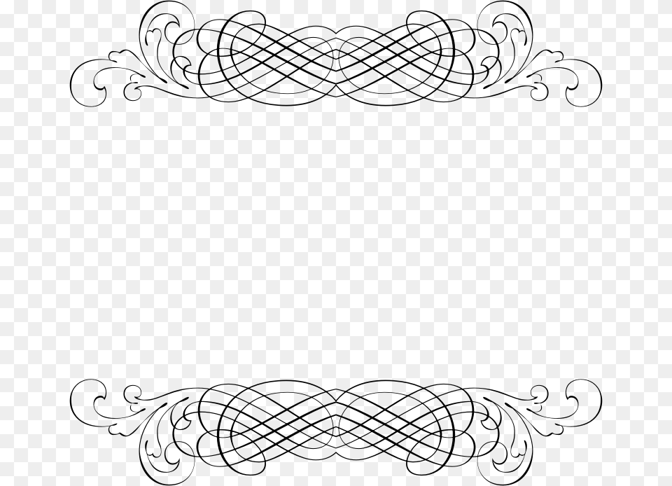 Line Art Frame Decorative Lines With Transparent Backgrounds, Gray Png