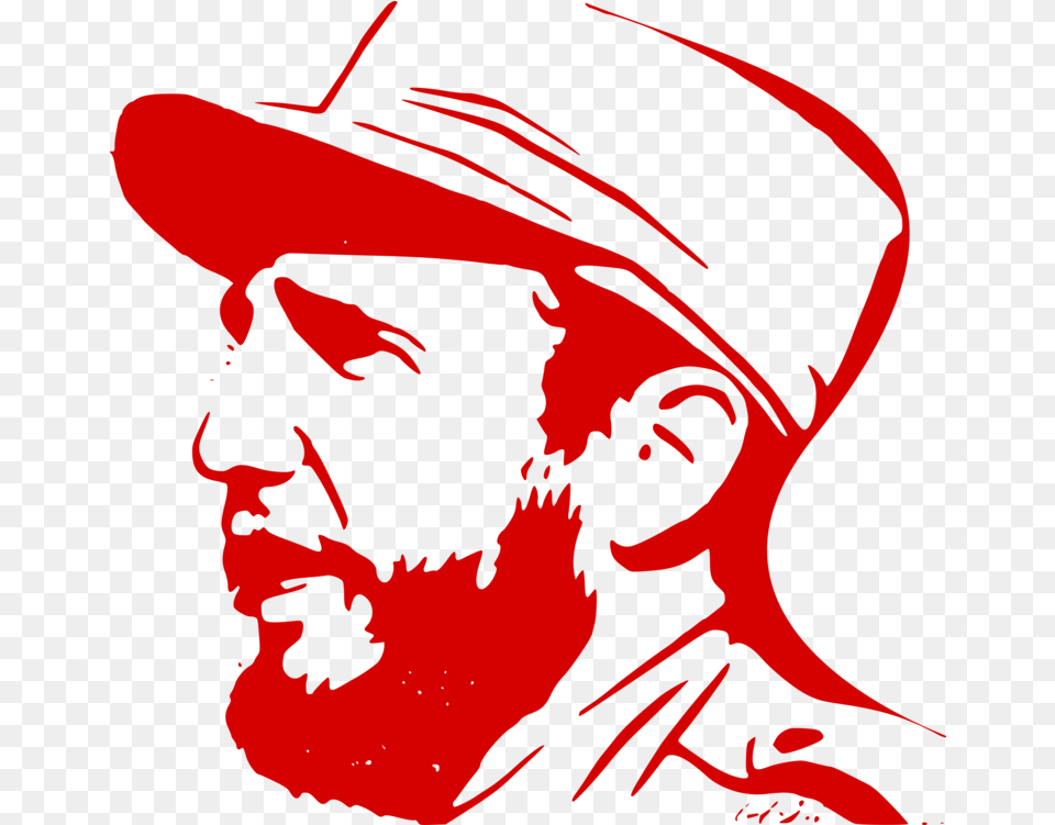 Line Art Head Clipart Fidel Castro Vector, Clothing, Hat, Adult, Female Png