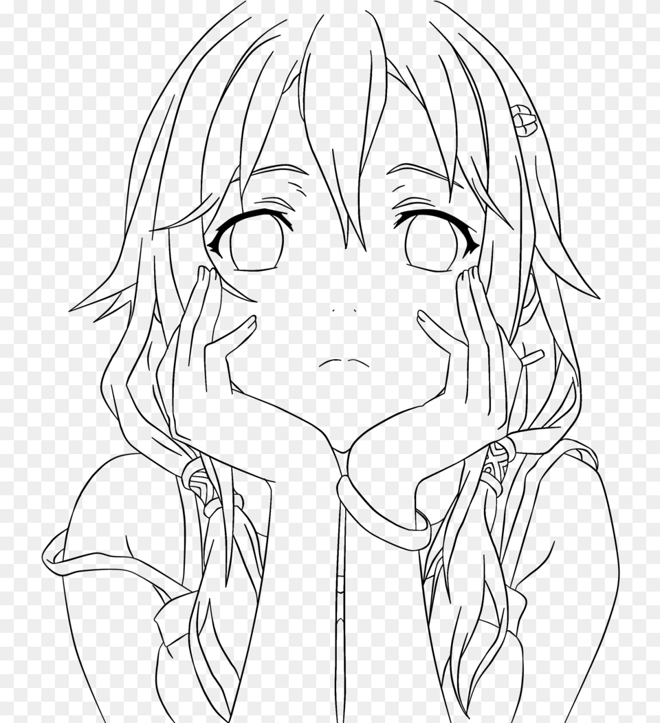 Line Art Inori Coloring Page, Silhouette Free Png Download