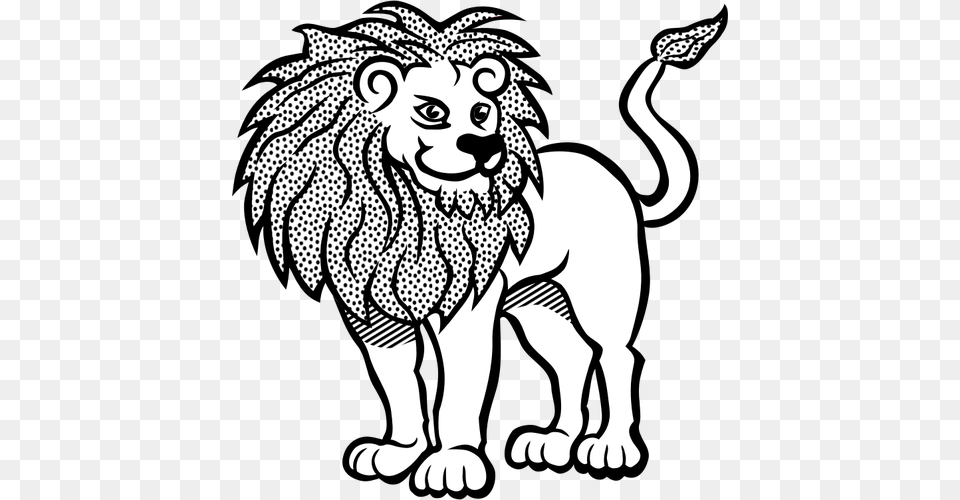 Line Art Lion Vector Illustration, Animal, Mammal, Wildlife, Stencil Free Transparent Png