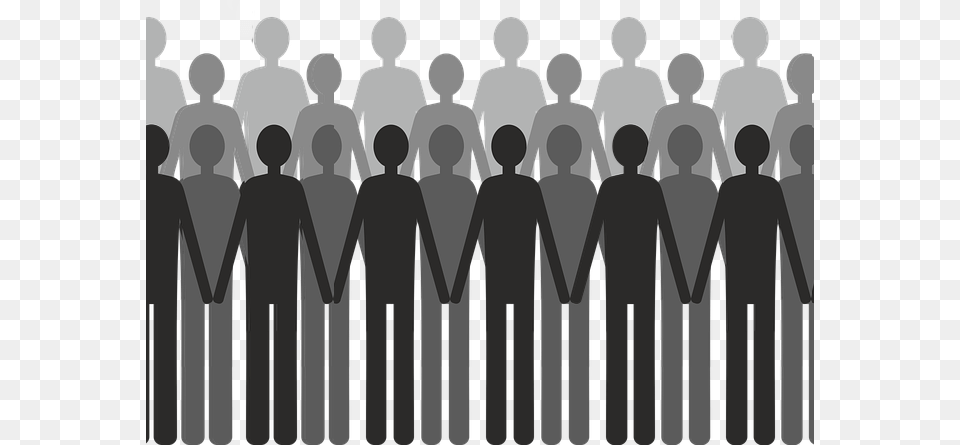 Line Art People Standing In Rows Hand In Hand Derecho A Huelga, Person, Crowd, Adult, Male Free Png