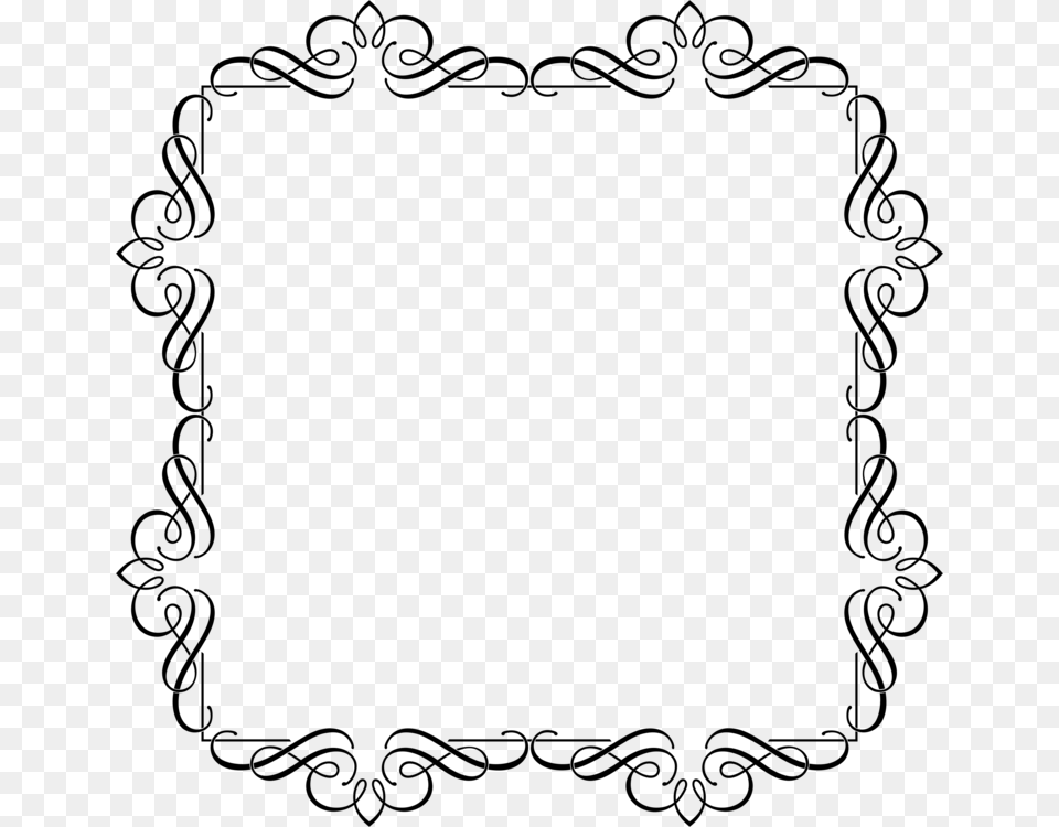 Line Art Picture Frames Ornament Background, Gray Free Png Download