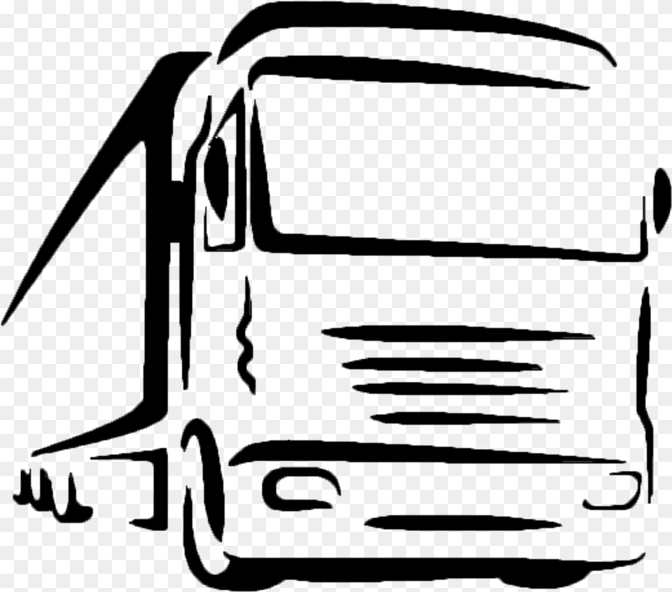 Line Art Truck, Trailer Truck, Transportation, Vehicle, Machine Png Image