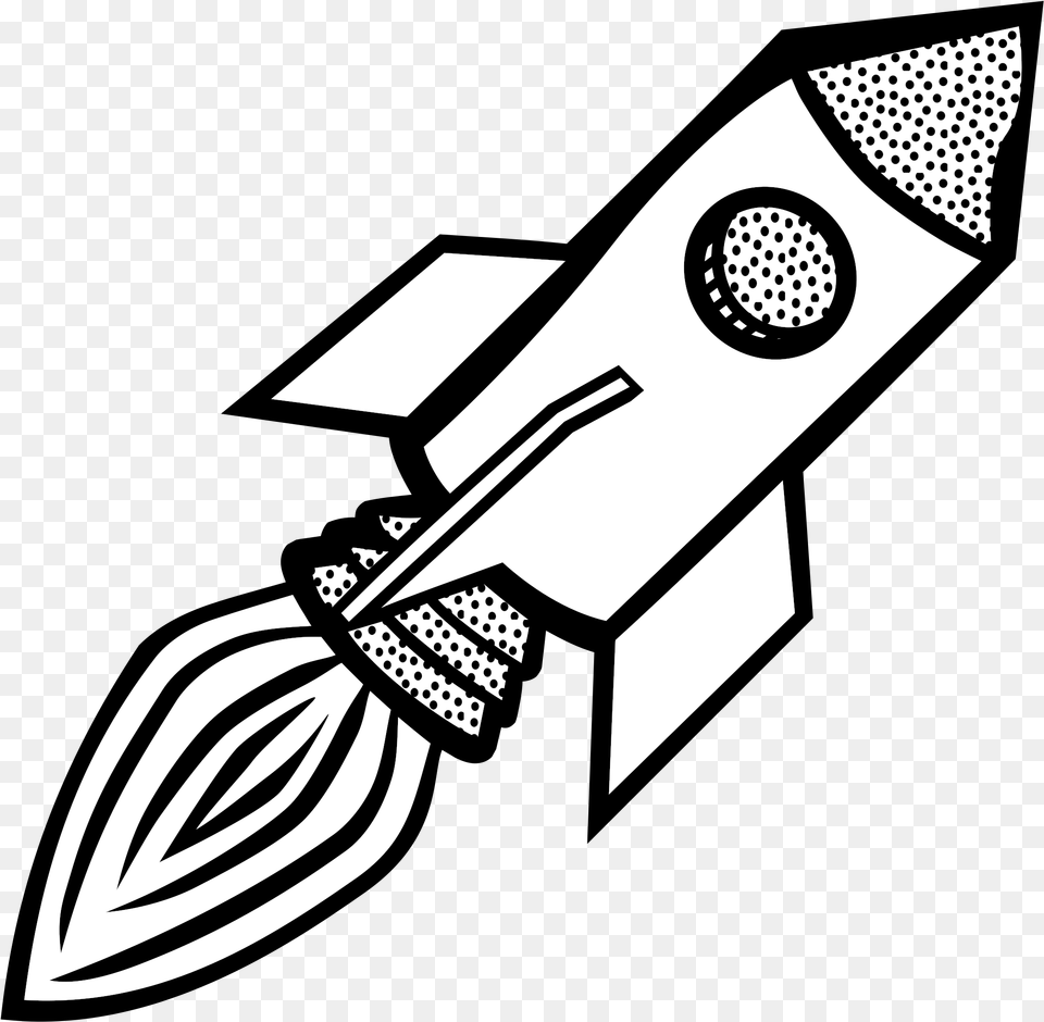 Line Art Vector Image Of Space Rocket Ship Rocket In Line Art, Electrical Device, Microphone, Weapon Free Png Download