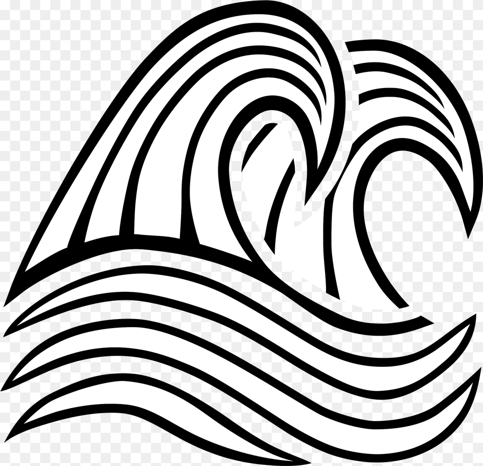 Line Art Wind Wave Drawing Breaking Black And White Waves Drawing Black And White, Logo, Animal, Fish, Sea Life Free Transparent Png