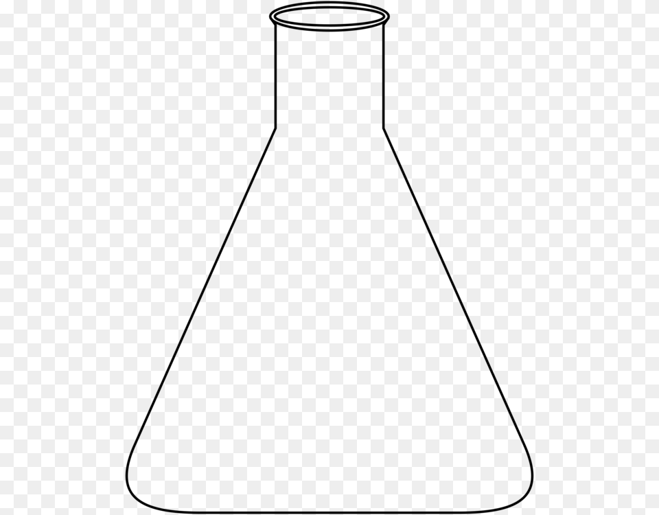 Line Artanglearea Erlenmeyer Flask Clip Art, Gray Png